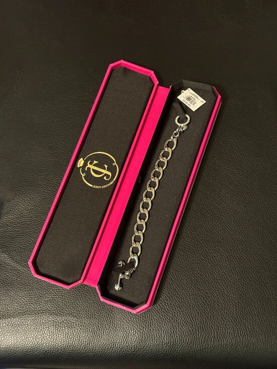Juicy Couture Jewelry - Juicy Couture Silver-Tone Pavé Crystal Toggle Link Bracelet